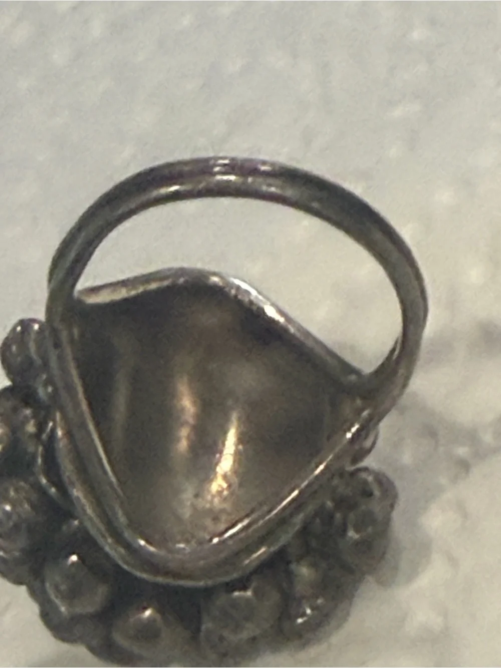Vintage Sterling Silver 925 Beaded Dangle  Statement Size 5 Ring #420